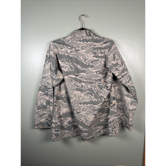 US Military Mens Green Camo Civil Air Patrol Field Button Down Jacket Distressed - Picture 5 of 12